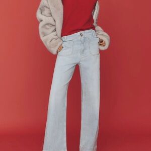 Maeve Light Wash Blue Wide-Leg Jeans